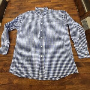 Wrangler George Straight Men's Blue and White Plaid Shirt XXL      Sku94